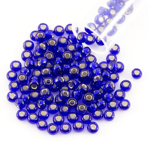 Miyuki Round Rocaille Seed Bead 8/0 Silver Lined Cobalt Blue