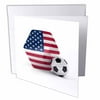 3dRose USA Soccer Ball, Greeting Cards, 6 x 6 inches, set of 12