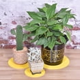 thumbnail image 5 of Unique Bargains Plant Coasters Reversible Absorbent Round Felt Pad Mats Set Yellow, 5 of 5