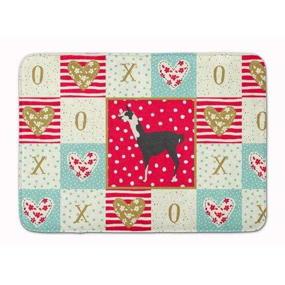 Carolines Treasures CK5345RUG Llama Q Ara Love Machine Washable Memory Foam Mat Red 19 X 27" multicolor