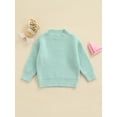 thumbnail image 2 of Kmbangi Unisex Kids Fall Sweater Solid Color O-Neck Long Sleeve Knitted Tops, 2 of 9