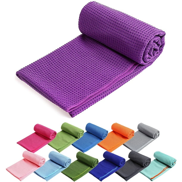 Yoga Towel Nonslip Mat-sized Soft Absorbent Microfiber Blanket Hot Yoga  Pilates Foldable Washable for Gym Class Office Picnic Camping 