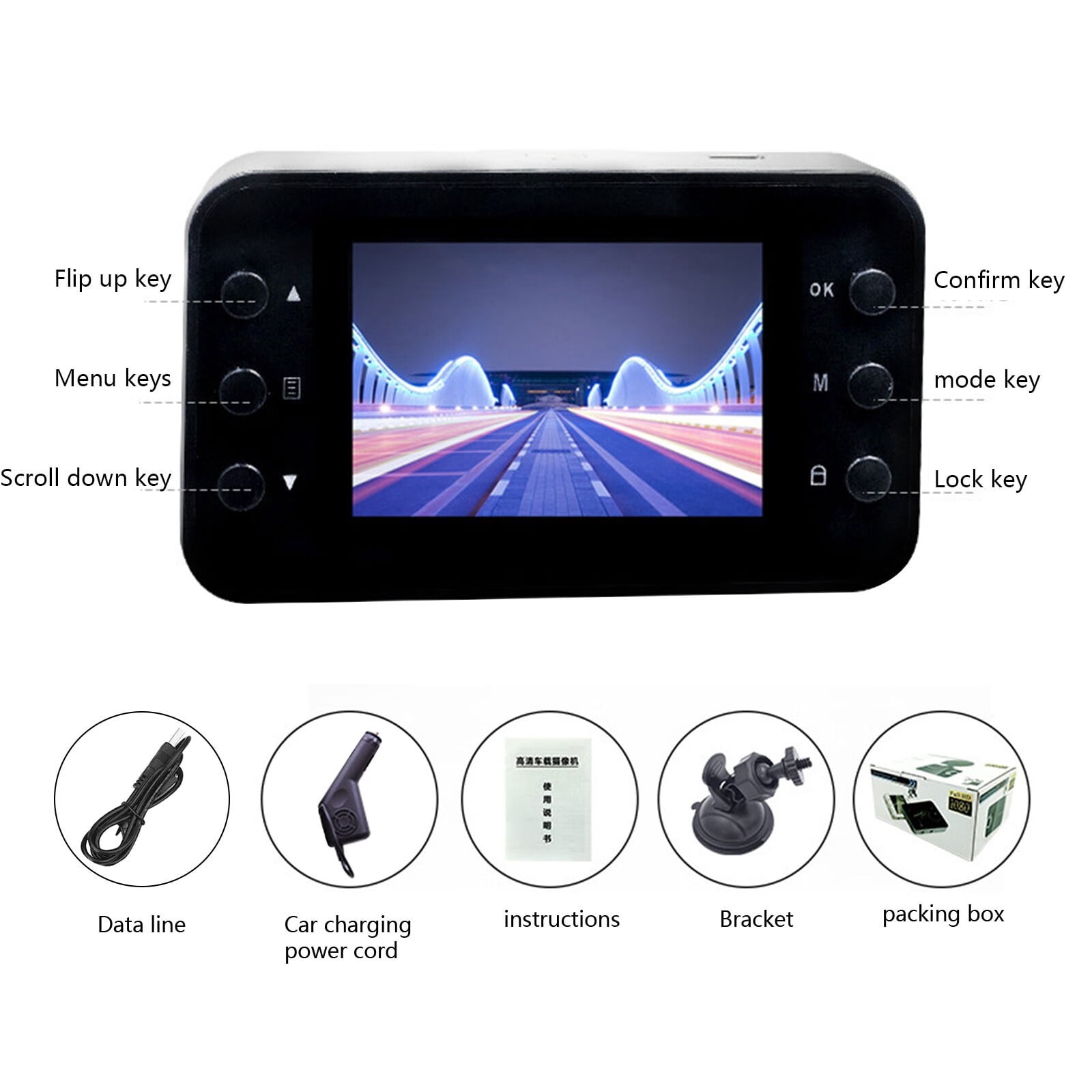 Geroge D 1080P Car DVR Vehicle Camera Video Recorder Cam Night 2.2/2.4