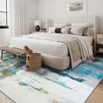 thumbnail image 4 of Dwelke Washable Area Rugs Non-Slip Modern Abstract Soft for Living Room Entryway Bedroom,Blue 5x7ft, 4 of 7