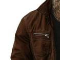 thumbnail image 3 of Handshe Men's Corduroy Jacket, Solid Color Long Sleeve Lapel Collar with Zipper Front and Two Pockets, Casual Outdoor Wear for Daily Activities, 3 of 5