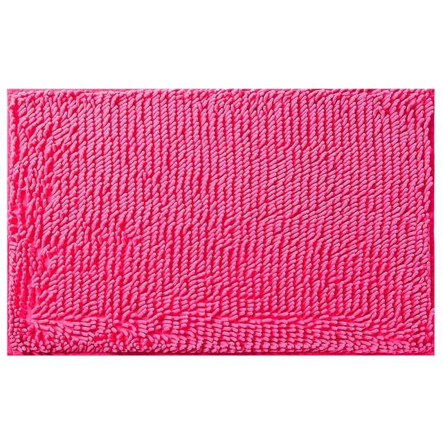 Absorbent Bathroom Carpet Mat, Soft Furry Bath Rug with Anti Slip Bottom, Machine Washable and Quick Dry, for Bathroom Kitchen Floor, 20X31.5In (1Pcs) Hot Pink4