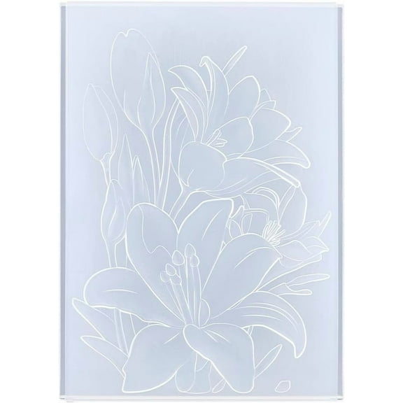 Floral Embossing Folder 3D Embossed Folders White Plastic Spring Flowers Pattern Texture Background Paper Machine Template Stencils for DIY Arts Crafting Cards Making Scrapbooking Decors 1pc