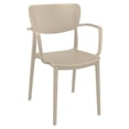 thumbnail image 3 of Ensemble de Salle à Manger Extérieur Loft avec 6 Chaises à Accoudoirs et Table Extensible de 55 Pouces Taupe, 3 of 5
