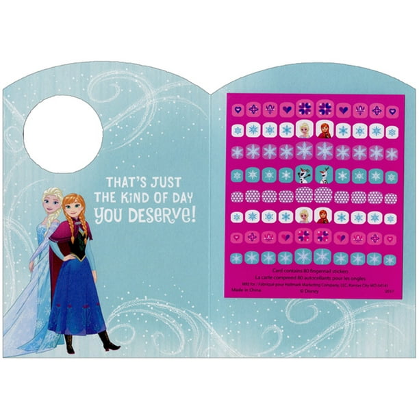 Hallmark Frozen Princess Elsa So Much Fun Juvenile Disney Birthday Card for  Her with Fingernail Stickers - Walmart.com