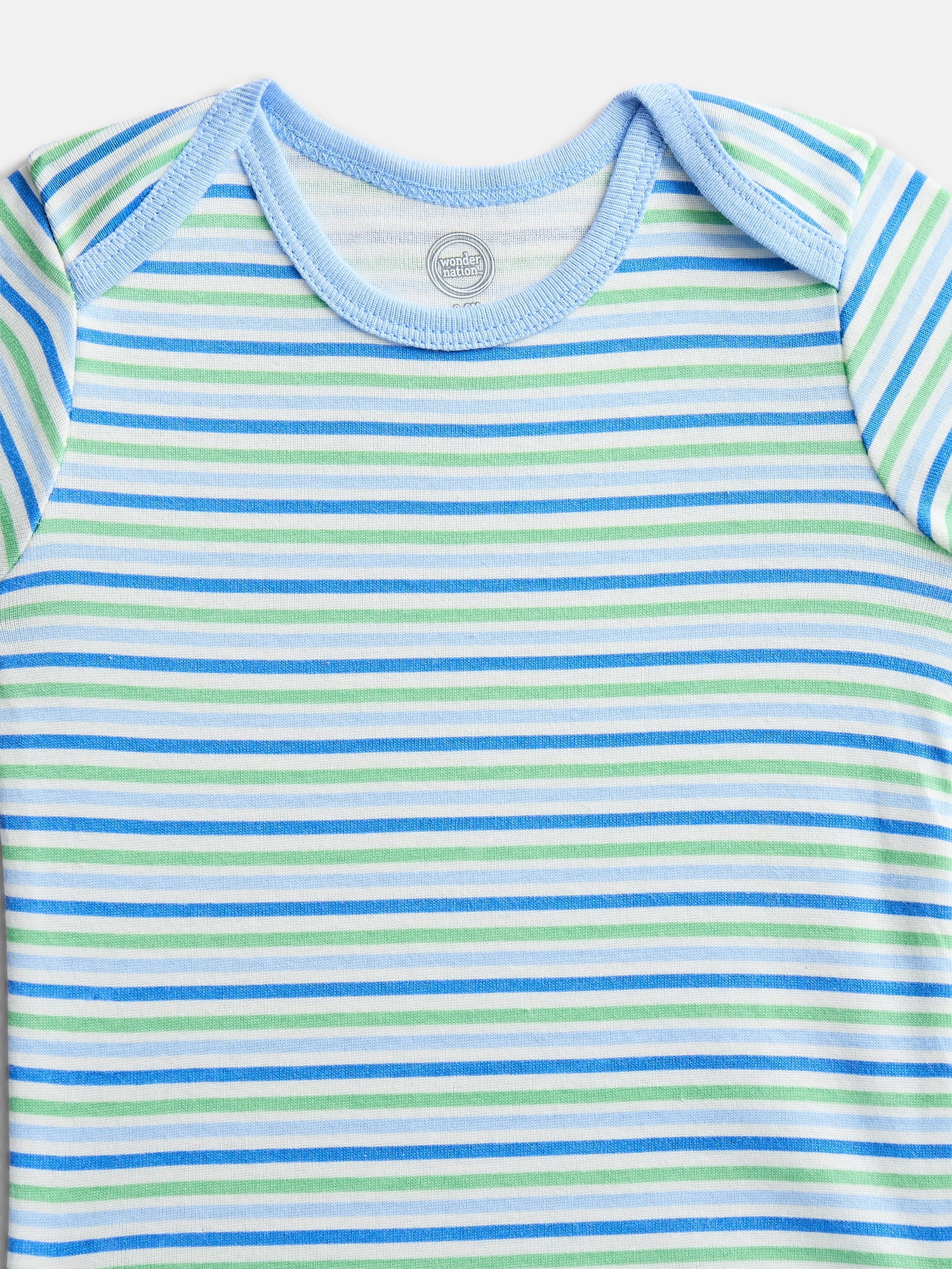 Wonder Nation Organic Cotton Baby Boys Short Sleeve Cotton Bodysuit, 4-Pack, Sizes 0/3 Months-6/9 Months