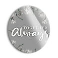 thumbnail image 2 of Together Always Soft Grey Floral 24 inch Glass Round Wall Hanging Sign, 2 of 4