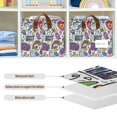 thumbnail image 4 of Yayeee Foldable Storage Basket for Shelves with Handles Set of 2 Waterproof Cloth Bins, White Doodle Pattern, 4 of 7
