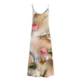 thumbnail image 3 of Vestido de Verano Casual sin Mangas Impreso Correa de Cuello en V Vestido de Sol Largo para las Mujeres, Vestido de Vacaciones Suelto, 3 of 5