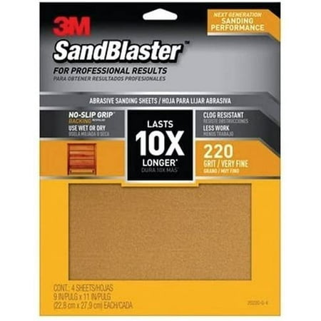 

3M 20220-G-4 Sandpaper with No-Slip Grip 11 x 9