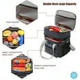 thumbnail image 3 of 11L Insulated Lunch Bag，Reusable Lunch Box Expandable Double-Layer Cooler Tote Bag for Office School Hiking Beach, Leakproof Picnic & Camping Bag Organizer for Student Women and Men, 3 of 7
