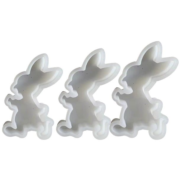 3D Rabbit Candle Mold Beautiful Scented Candle Silicone Mold Aromatherapy Resin Molds DIY Keychain Ornaments Molds L