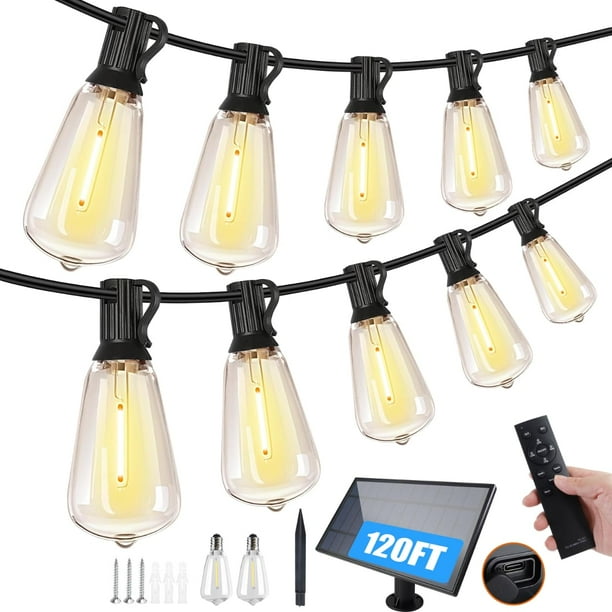 Luces Solares en Tira Bdrofn 36.5m Impermeables con Control Remoto y 42 LEDs