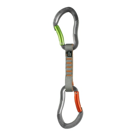 Fusion Climb 11cm Quickdraw with Techno Zoom Apple Green Bent Gate Carabiner/Techno Zoom Orange Bent Gate