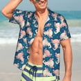 thumbnail image 5 of Lsque Cute Salamander pattern Hawaiian Shirt for Men, Unisex Summer Beach Casual Short Sleeve Button Down Shirts-Small, 5 of 9