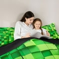 thumbnail image 5 of Homewish Gradient Plaid Grid 3 Pieces Queen Comforter Set For Boys Girls,Futuristic Cubes Ultra Soft Bedding Sets,Abstract Geometric Bedding Comforter Set,Super Cozy Room Decor,Reversible, 5 of 8