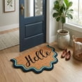 thumbnail image 2 of Tapis de Porte en Coco à Forme Ondulée Hello, 2 of 3