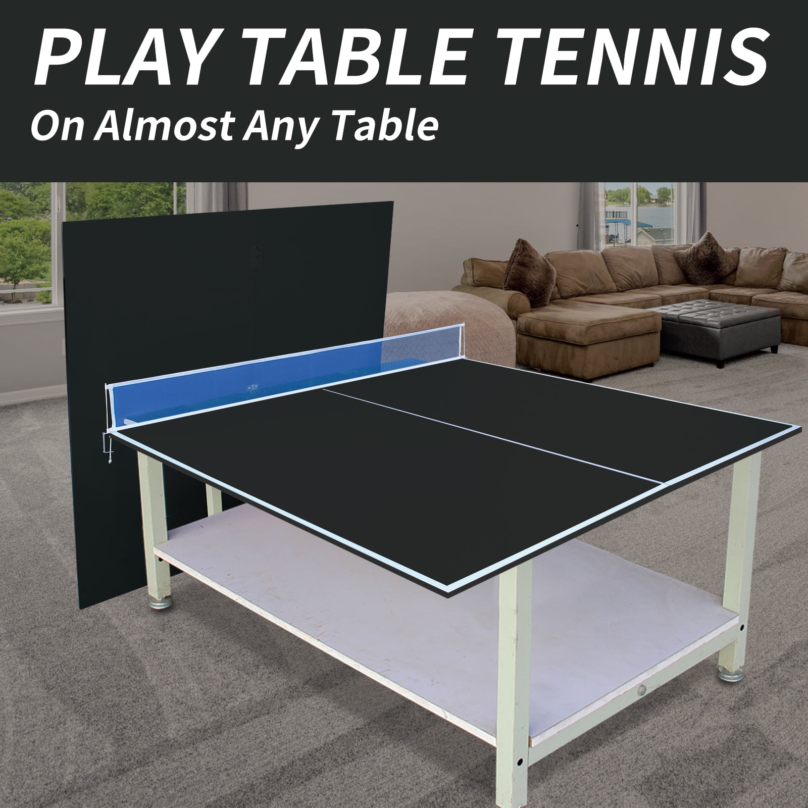 KL KLB Sport 9ft Foldable Table Tennis Table Top, Portable Ping Pong Table Board for Indoor
