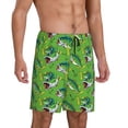 thumbnail image 2 of Daiia large mouth green color bass fish Pattern Mens Woven Stretch Pajama Short,Short Pajama Pants-4X-Large, 2 of 6