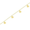 thumbnail image 3 of 18K Solid Yellow Gold Dangling mini Hearts Anklet Bracelet 9 inches with extra rings strating at 8.5 inches, 3 of 4