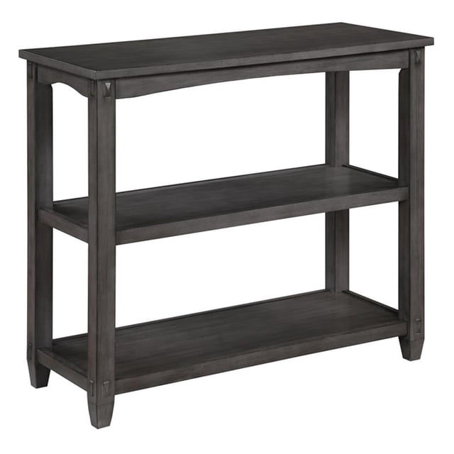 Scranton & Co 3-Shelf Console Table in Slate Gray Solid Wood Finish