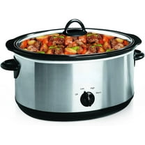 7 Quart Oval Manual Slow Cooker, Stainless Steel (SCV700-S-BR), Versatile Cookware for Large Families or Entertaining