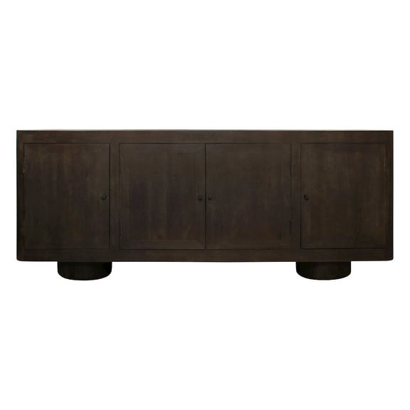 Sullivan Solid Wood 4-Door Sideboard in Dark Brown Finish