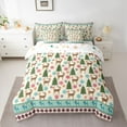 thumbnail image 3 of Homewish Kawaii Xmas Reindeer 7-Piece Twin Bedding Sets,Colorful Christmas Snowflake Bedding Comforter Set,Green Beige Blue Sheet Sets For Girl Boy,Luxury Bedroom Decor Reversible, 3 of 9
