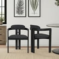 thumbnail image 5 of Jazmin Contemporary Dining Chair in Black Brushed Wood Finish and Charcoal Fabric - Set of 2, 5 of 7