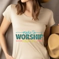 thumbnail image 4 of Made to Worship Psalm 95:1 Christian Graphic T-Shirt, Heliconia, Size 3XL, 4 of 6