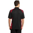 thumbnail image 2 of CornerStone CS416 Mens Select Snag-Proof Two Way Colorblock Pocket Polo T-Shirt, Black & Red - 4XL, 2 of 6