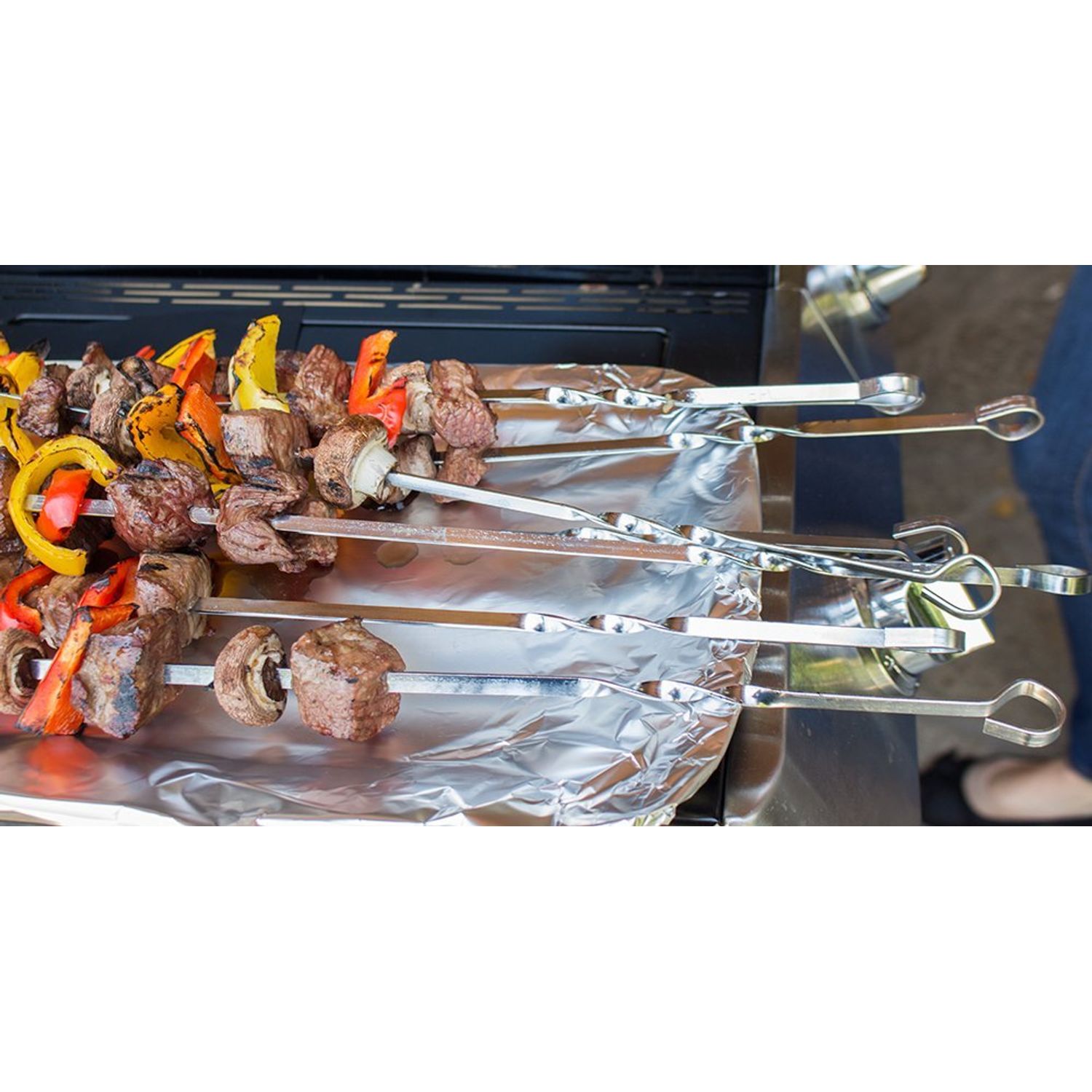 Juvale Metal Skewers/BBQ Skewers 10 Piece Set Long Stainless Steel