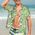 thumbnail image 5 of Lsque Cute Frog pattern Hawaiian Shirt for Men, Unisex Summer Beach Casual Short Sleeve Button Down Shirts-Small, 5 of 9