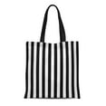 thumbnail image 1 of JSDART Sac Fourre-Tout en Toile Rayé Gris Noir et Ligne Florale Diagonale Réutilisable Sac à Provisions, 1 of 1