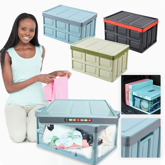 Car Trunk Organizer Collapsible Storage Box 30l Large Capacity with Handles, Foldable & Portable for Easy Transport, Vehicle Cargo Organizer for Suv Sedan Minivan Travel Gear Organization