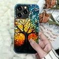 thumbnail image 6 of Case for iPhone 16 Pro, Hybrid Shockproof Protective Anti-Scratch Phone Case, Dual-Layer Drop Protection, Stained Glass Tree of Life, 6 of 8