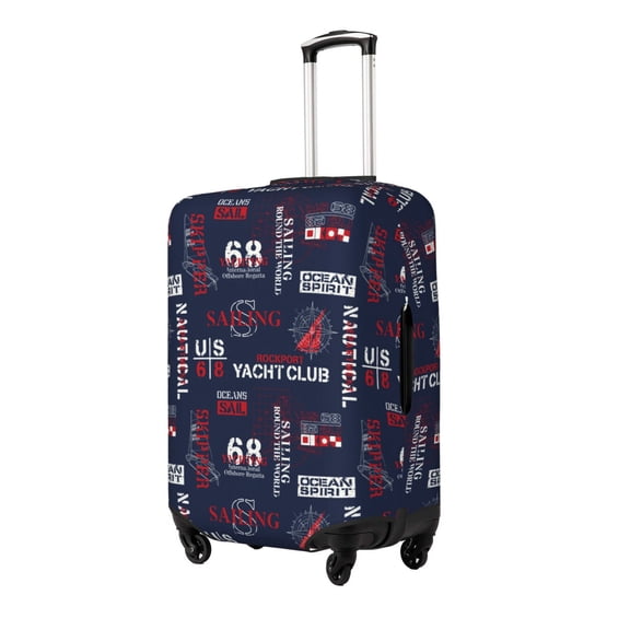 Hirioo Nautical Style Sailboat for Elasticity Suitcase Cover (No luggage Included) Durable Luggage Protector Fits 18-32 Inch Luggage-Small
