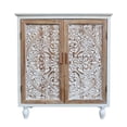 thumbnail image 2 of Parisloft Farmhouse Wood Storage Cabinet with Carved Doors and Movable Shelf, 34.5"H, 2 of 12