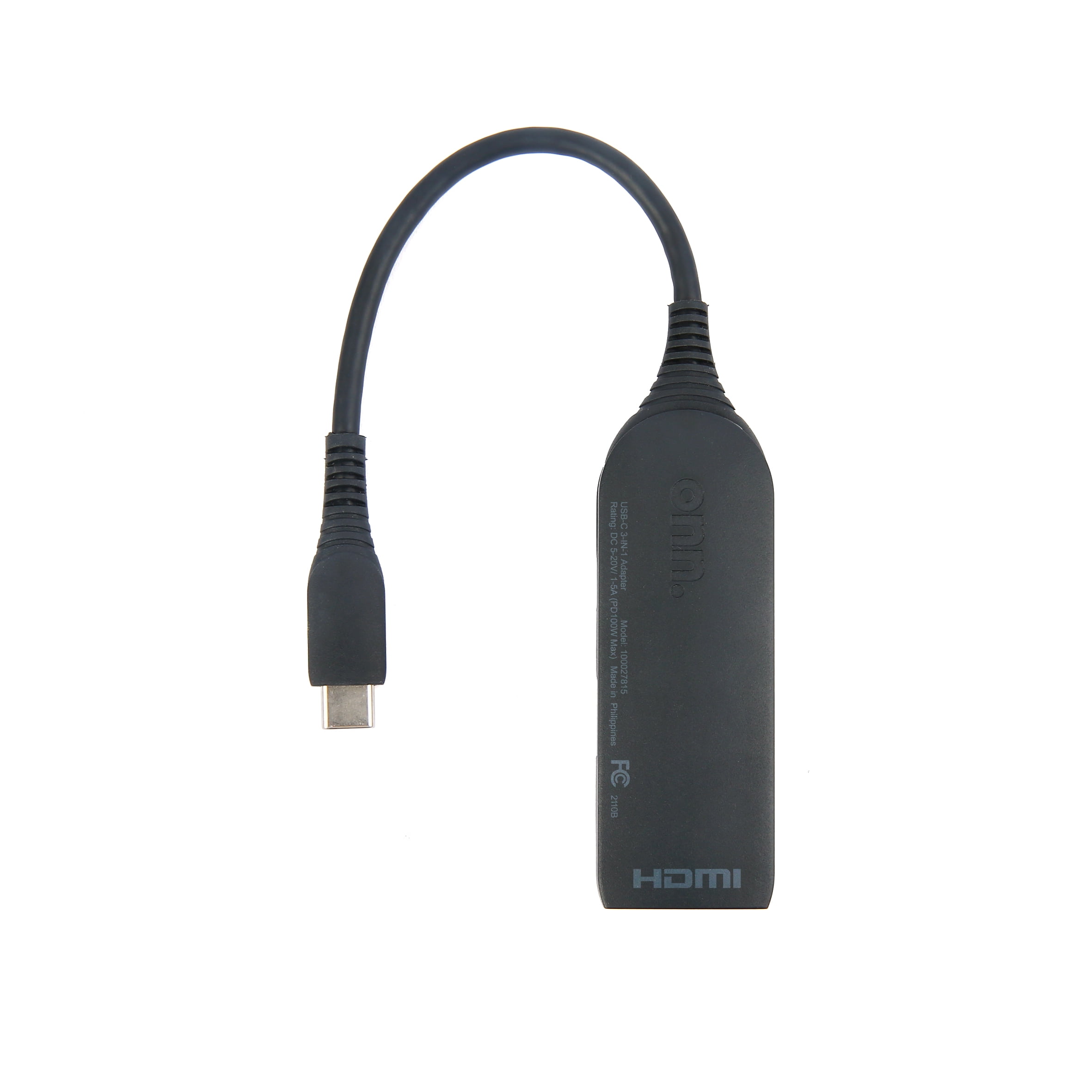 onn. 6 USB-C to HDMI Adapter, Black 