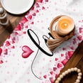 thumbnail image 3 of Valentine's Day Table Runner - 48 Inch Long Pink Love Gnomes Roses Romantic Cotton and Linen Blended Dress Scarves Farmhouse Table Runner for Kitchen Dining, Coffee Table, 13" x 48", 3 of 8