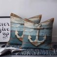 thumbnail image 2 of Pillow Covers 16x16 Set of 2, Vintage Anchor Throw Pillow Covers Decorative Couch Cushion Cover, Retro Farmhouse Nautical Wooden Microfiber Soft Square Pillowcases for Bedroom Living Room Sofa, 2 of 7