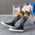thumbnail image 3 of Lsque Neon Seahorse Underwater Realm Printed Crew Socks Men's Women's LightWeight Thin Casual Calf Socks ,Knee High Socks,Cotton Socks, 3 of 9
