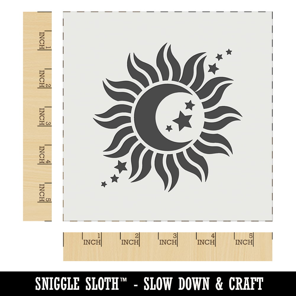 Sniggle Sloth Celestial Sun Moon and Stars Art Stencil