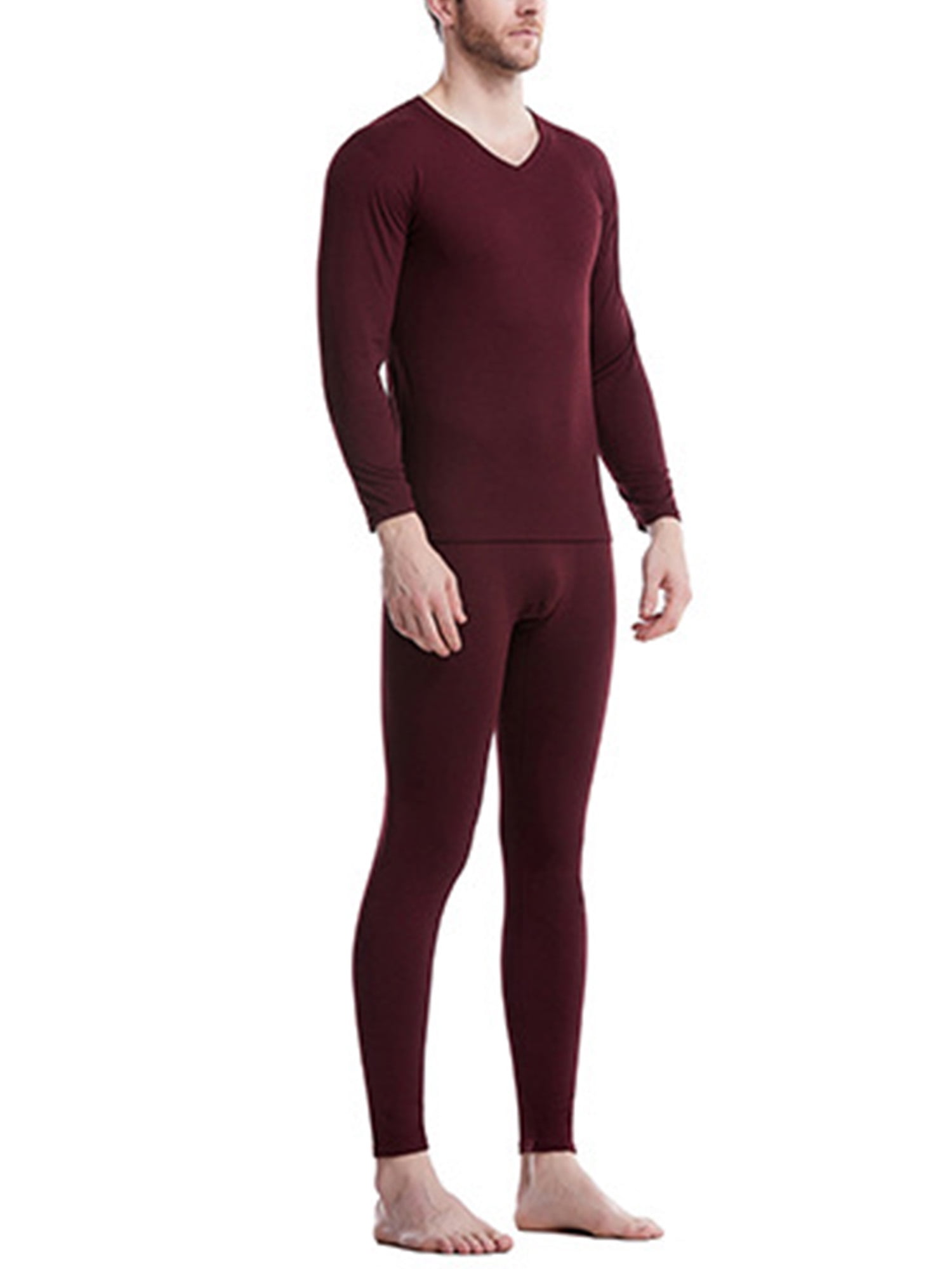 Men Long Johns Two-piece Warm Underwear Compression Thermal Sleepwear XXXL Shirt