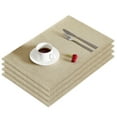 thumbnail image 2 of VECELO Washable Woven Placemats, Non-Slip Durable Heat-Resistant Stain Resistant Table Runners for Dining Table ,Kitchen Table, Set of 4, Beige, 2 of 6