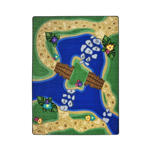 Joy Carpets Kid Essentials Early Childhood Alphabet Trail Rug, Multicolored, 7'8" x 10'9"